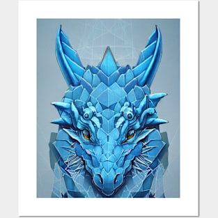 Blue Crystal Dragon Posters and Art
